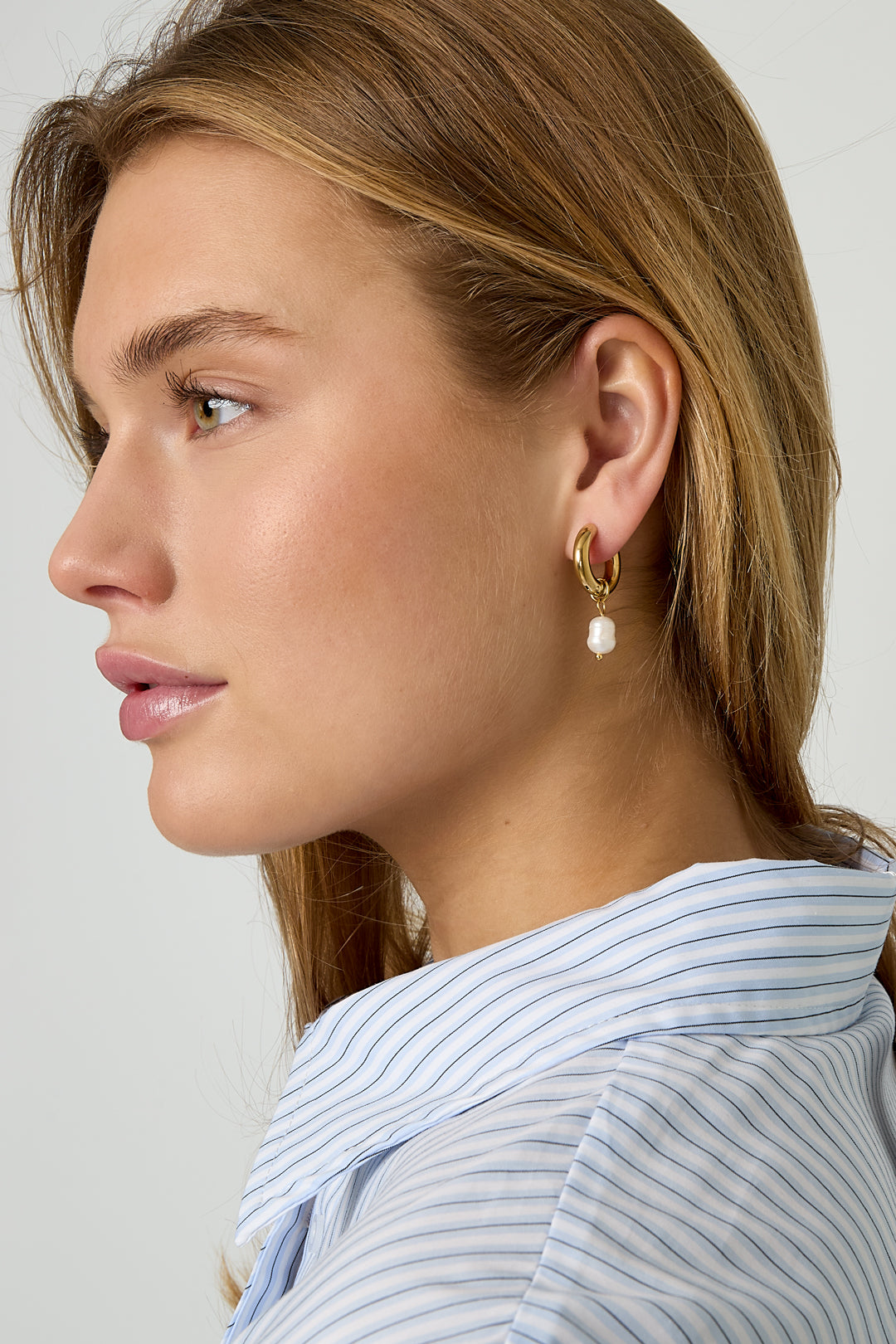 stainless steel earrings pearls simple